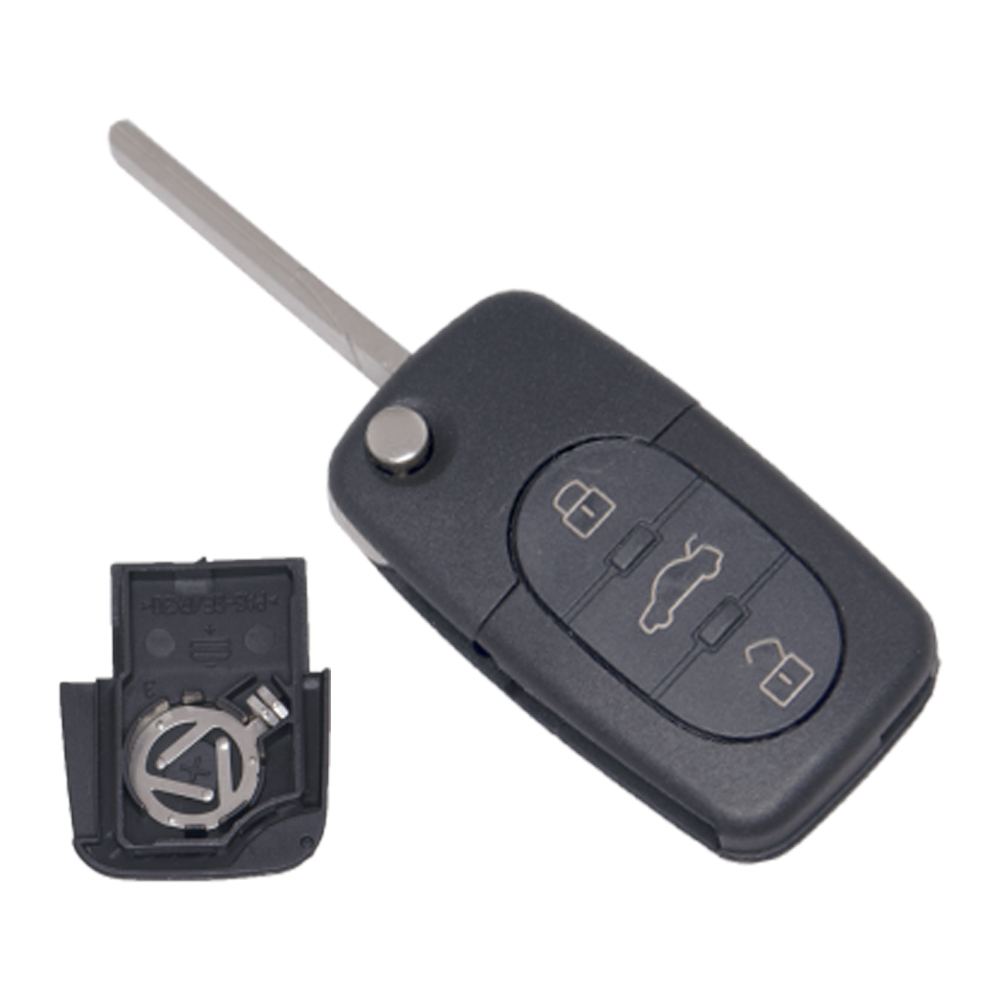 Audi, Retractable Blade, 3 Buttons, Battery 1616 Small