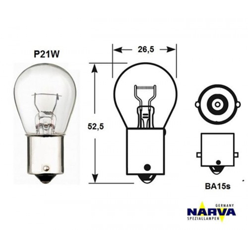 Lampada 12V 21W BAU15s NARVA (12498)