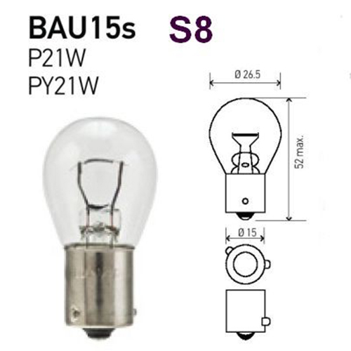 Bulb 12V 21W BAU15s NARVA 17640  Mismatched Pin